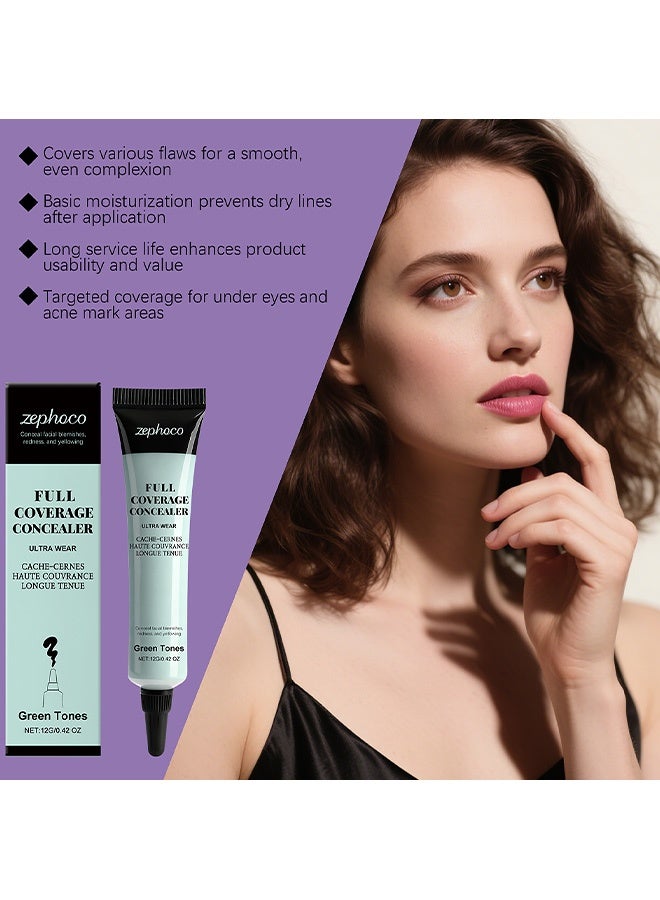 zephoco Make-Up Primer, Green Color Corrector Face Primer, Hydrating And Anti-Redness Makeup Base, Pore Minimizer For Red And Blemished Skin, Long-Lasting Vegan Primer For Smooth Makeup Application 12g(#Green tone) - Image 5